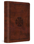 Cover image for ESV Large Print Compact Bible, Red Letter (Trutone, Brown, Mosaic Cross Design), isbn: 9798874902988