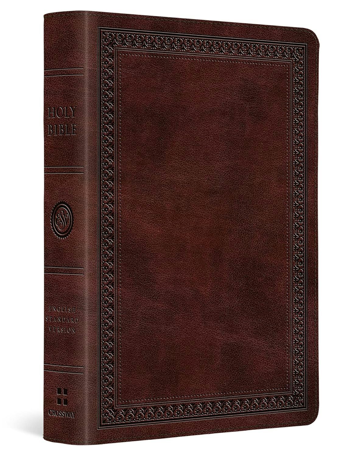 Cover image for ESV Large Print Compact Bible, Red Letter (Trutone, Mahogany, Border Design), isbn: 9798874902995