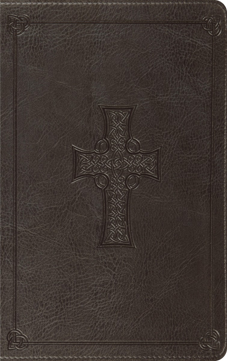 Cover image for ESV Thinline Bible, Red Letter (Trutone, Charcoal, Celtic Cross Design), isbn: 9798874903664