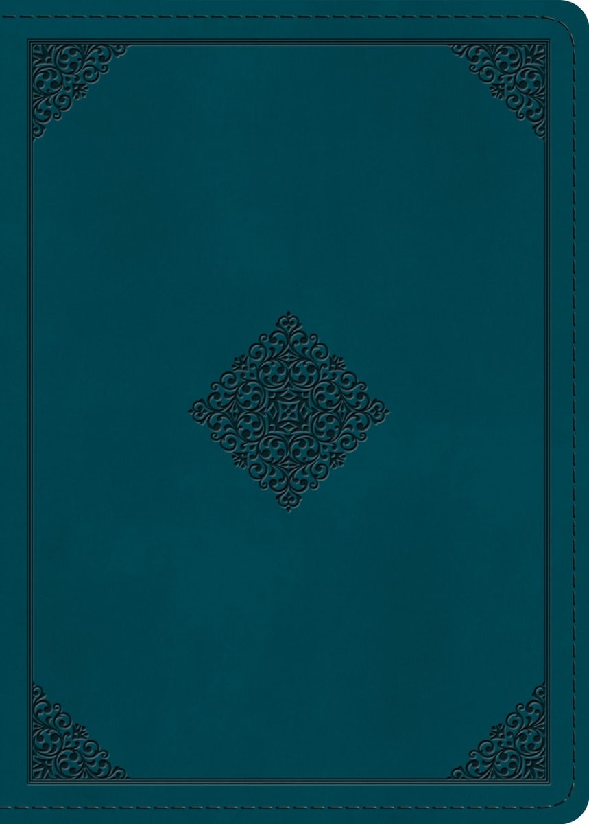 Cover image for ESV Large Print Personal Size Bible, Red Letter (Trutone, Deep Teal, Ornament Design), isbn: 9798874906443