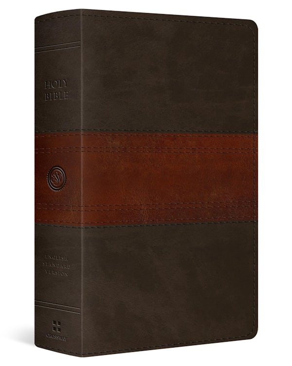 Cover image for ESV Giant Print Personal Size Bible, Red Letter (Trutone, Forest/Tan, Trail Design), isbn: 9798874906559