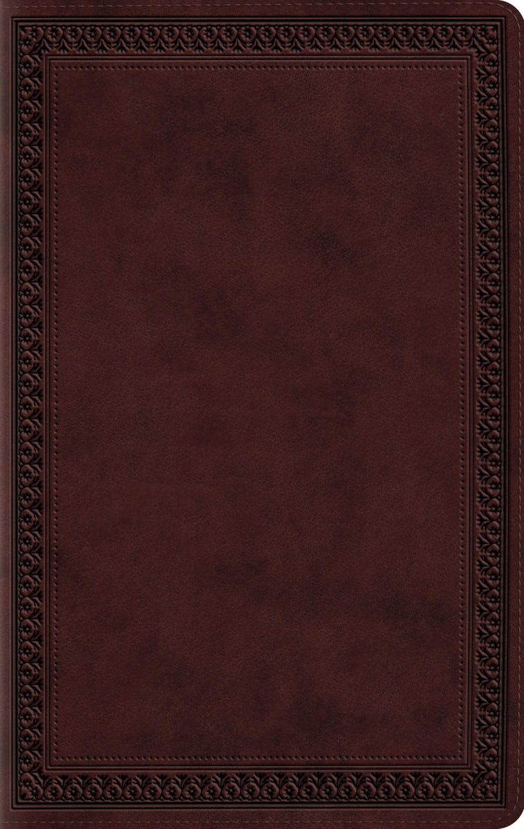 Cover image for ESV Large Print Value Thinline Bible (Trutone, Mahogany, Border Design), isbn: 9798874907822
