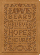 Cover image for ESV Single Column Journaling Bible (Trutone, Nubuck Caramel, 1 Corinthians 13:7 Design), isbn: 9798874911409