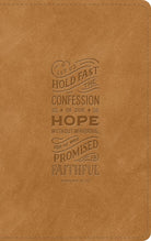 Cover image for ESV Thinline Bible, Red Letter (Trutone, Nubuck Caramel, Hebrews 10:23 Design), isbn: 9798874911430