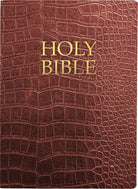 Cover image for Kjver Holy Bible, Large Print, Walnut Alligator Bonded Leather, Thumb Index, isbn: 9798887691640