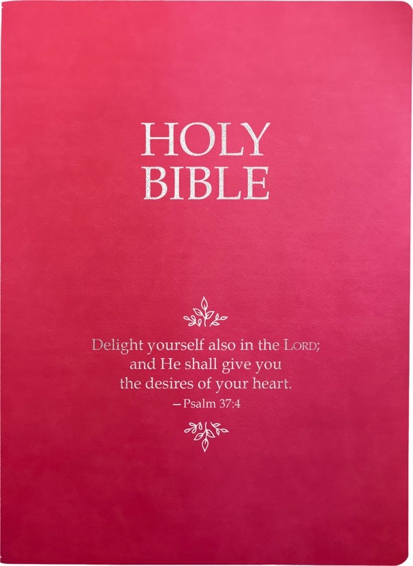 Cover image for Kjver Holy Bible, Delight Yourself in the Lord Life Verse Edition, Large Print, Berry Ultrasoft, isbn: 9798887691770