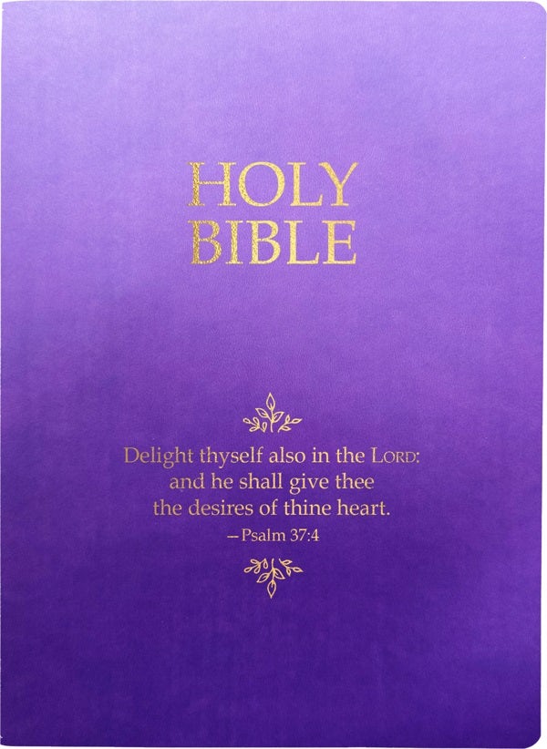Cover image for KJV Holy Bible, Delight Yourself in the Lord Life Verse Edition, Large Print, Royal Purple Ultrasoft, isbn: 9798887691947