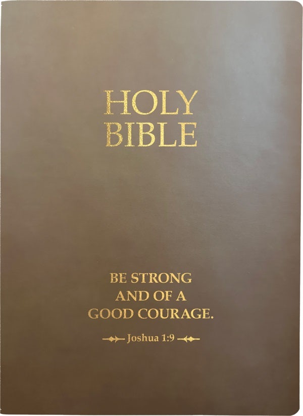 Cover image for KJV Holy Bible, Be Strong and Courageous Life Verse Edition, Large Print, Coffee Ultrasoft, isbn: 9798887691985