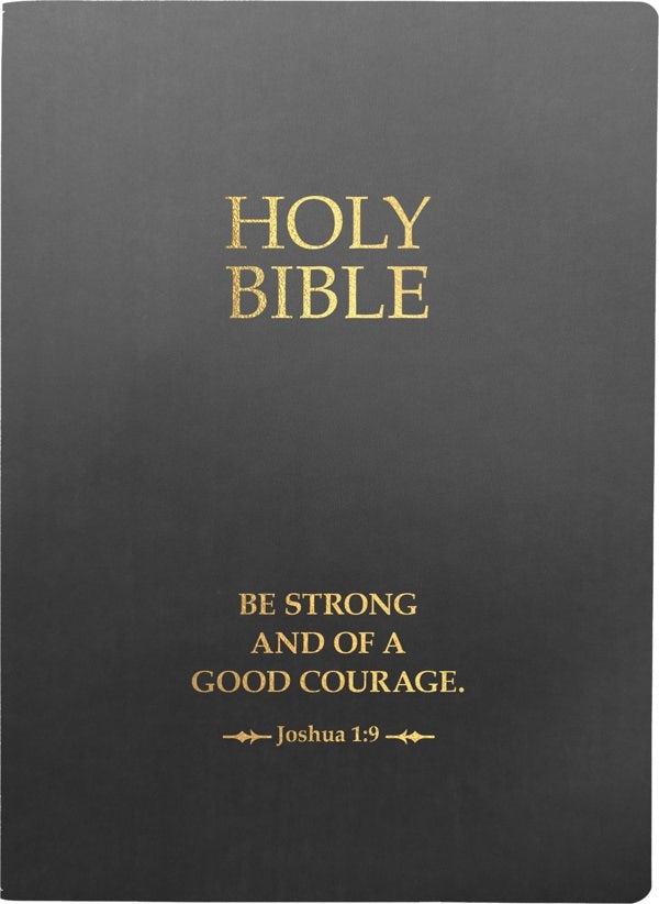Cover image for KJV Holy Bible, Be Strong and Courageous Life Verse Edition, Large Print, Black Ultrasoft, isbn: 9798887692005