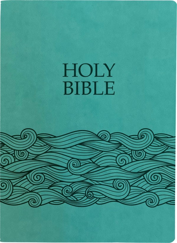 Cover image for KJV Holy Bible, Wave Design, Large Print, Coastal Blue Ultrasoft, isbn: 9798887692135