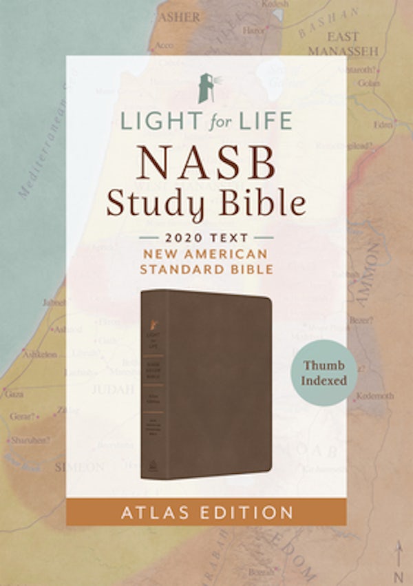 Cover image for Light for Life NASB Study Bible--Atlas Edition [Thumb Indexed] (Mocha Brown), isbn: 9798891511378