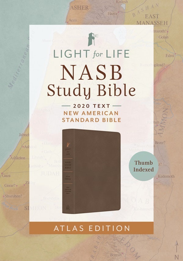 Cover image for The Light for Life NASB Study Bible--Atlas Edition [Thumb Indexed] (Mocha Brown), isbn: 9798891511378