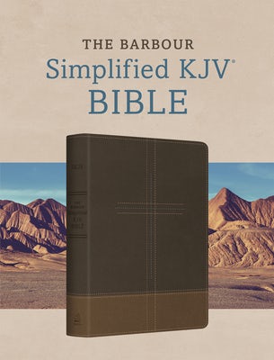 Cover image for The Barbour Simplified KJV Bible--Deluxe Edition [Two-Tone Brown Stitched Cross], isbn: 9798891512450