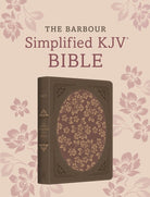 Cover image for The Barbour Simplified KJV Bible--Deluxe Edition [Brown & Rose Floral Inset], isbn: 9798891512467