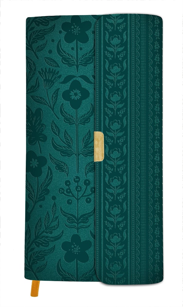 Cover image for The KJV Compact Bible [Dark Teal Florals with Clasp], isbn: 9798891514188