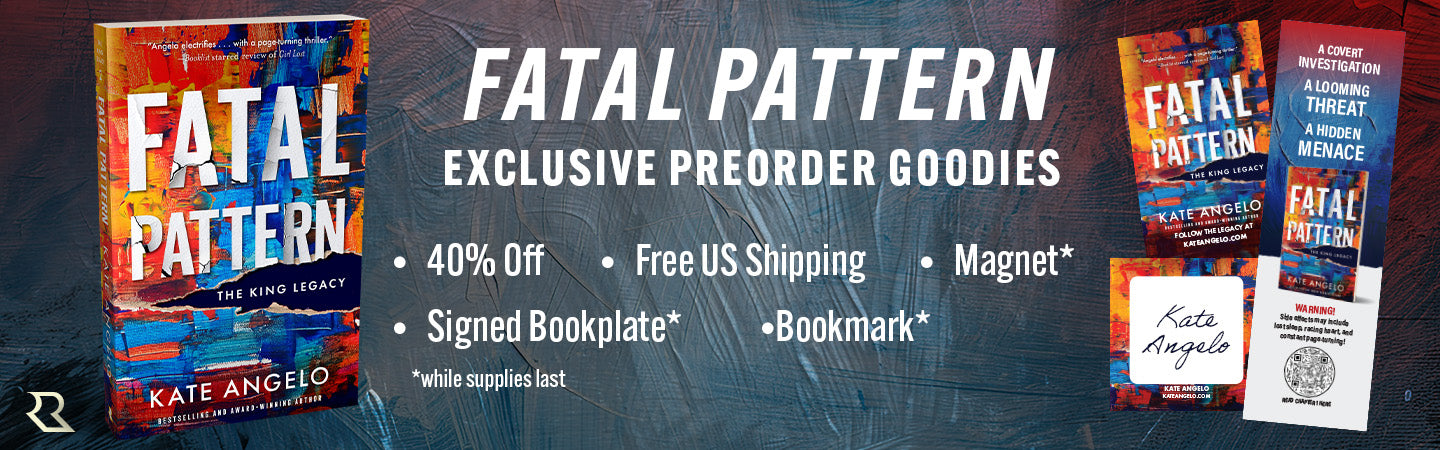 "Fatal Pattern" Exclusive Preorder Goodies: 40% off, free U.S. shipping, magnet*, signed bookplate*, and bookmark*. *While supplies last.