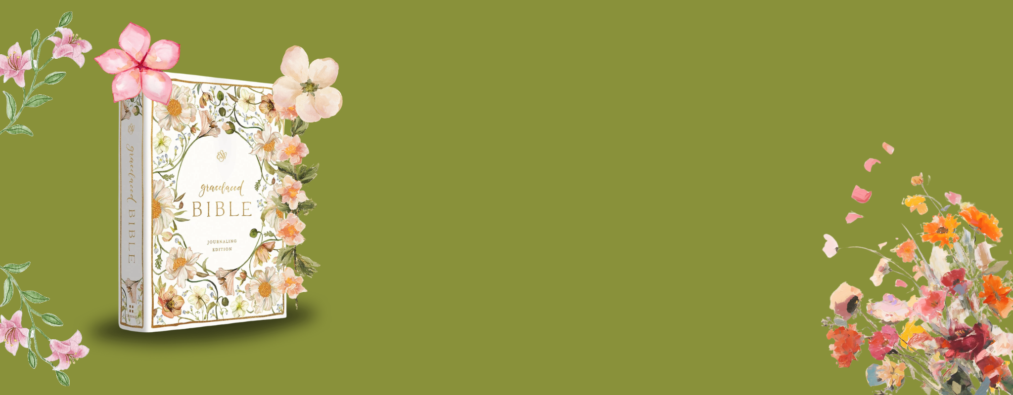 Cover of the ESV Gracelaced Bible, Journaling Edition with interior art by Ruth Chou Simons.