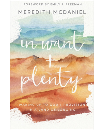 In Want  Plenty: Waking Up to God's Provision in a Land of Longing. By Meredith McDaniel. Foreword by Emily P. Freeman.