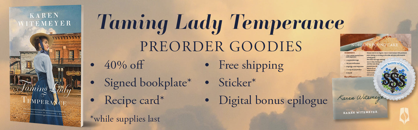"Taming Lady Temperance" Pre-Order Goodies: 40% off, free U.S. shipping, signed bookplate*, sticker*, recipe card*, and digital bonus epilogue. *While supplies last.