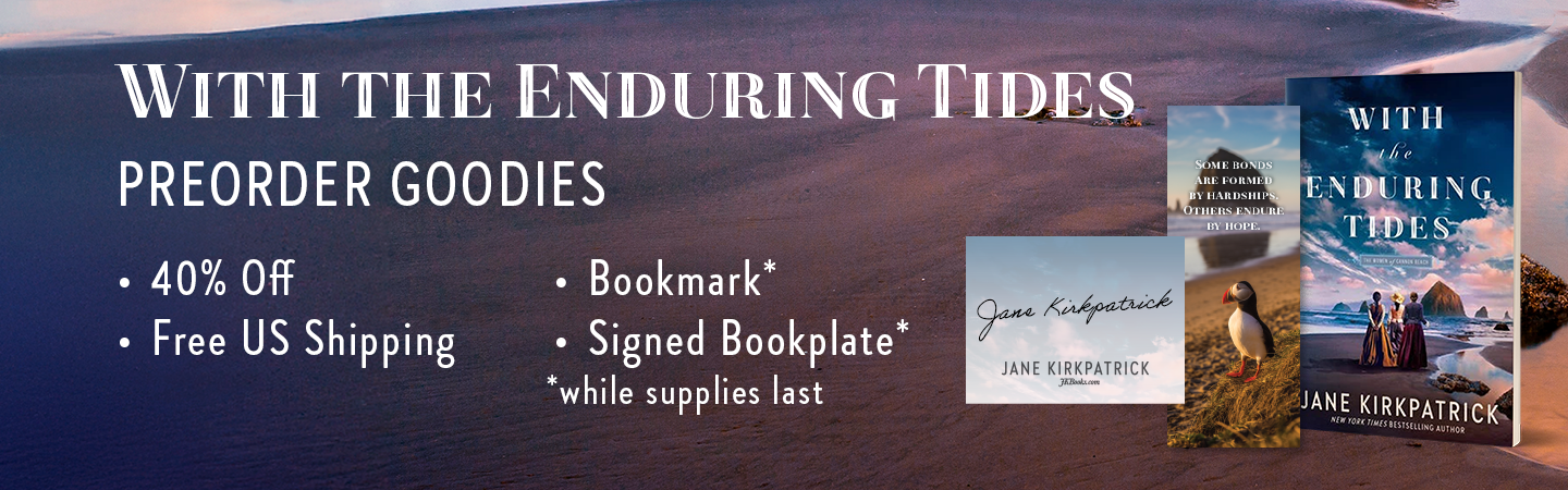 "With the Enduring Tides" Preorder Goodies: 40% off, free U.S. shipping, bookmark*, and signed bookplate*. *While supplies last.